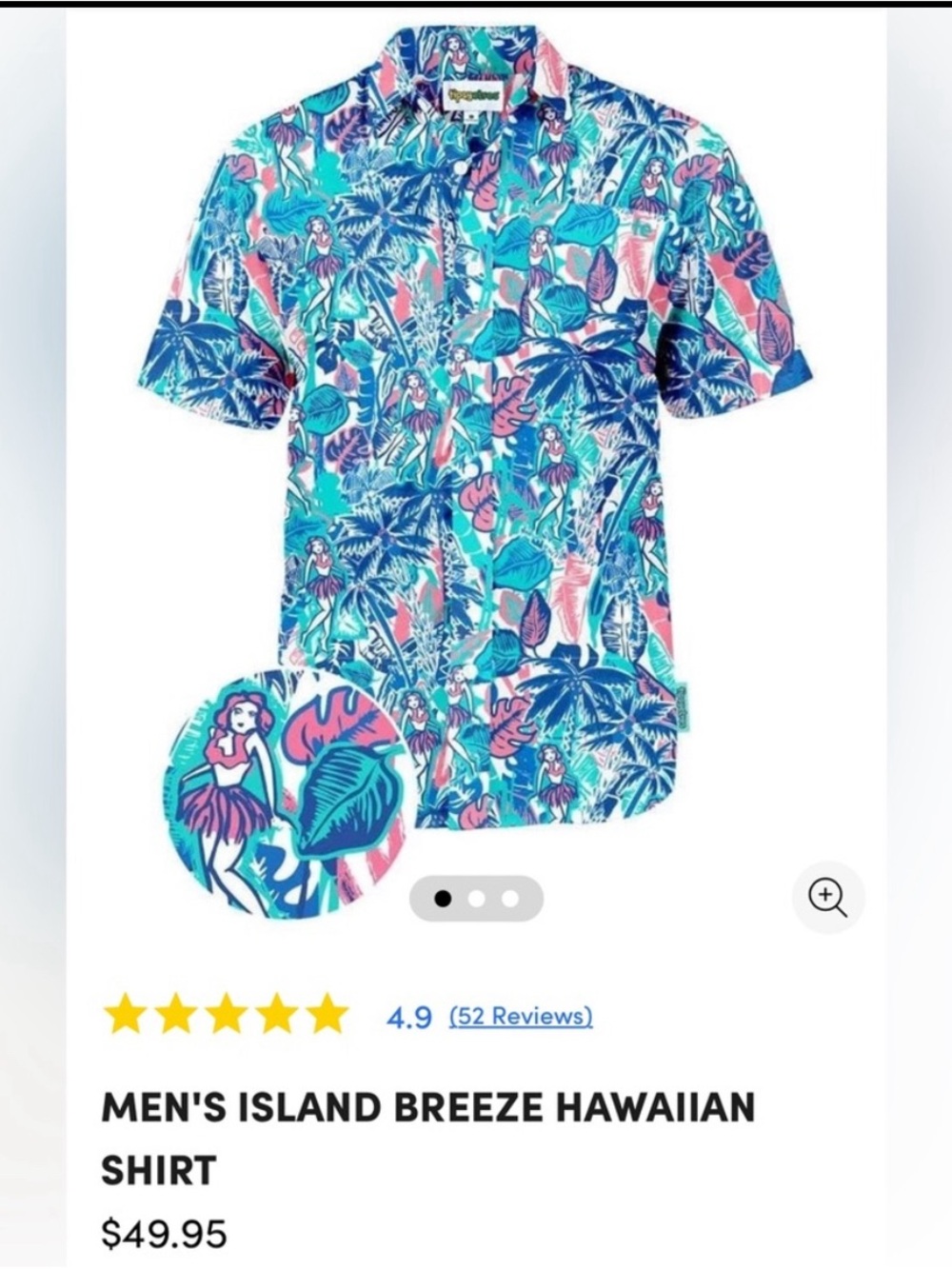Tipsy Elves Men's Island Breeze Hawaiian Shirt